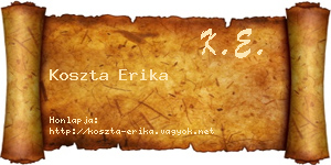 Koszta Erika névjegykártya